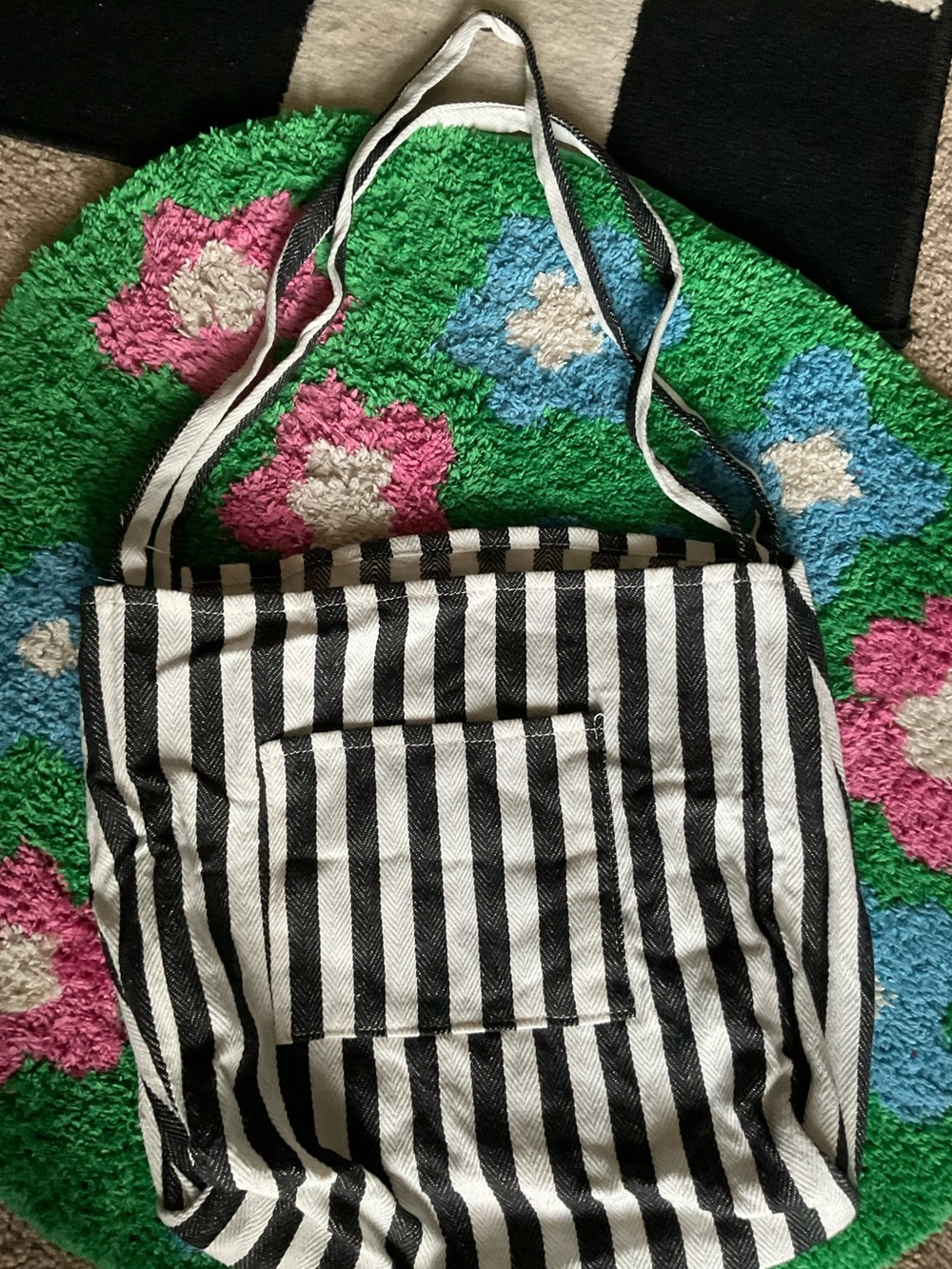 Striped Black and White Tote Bag - Classic Everyday Carry